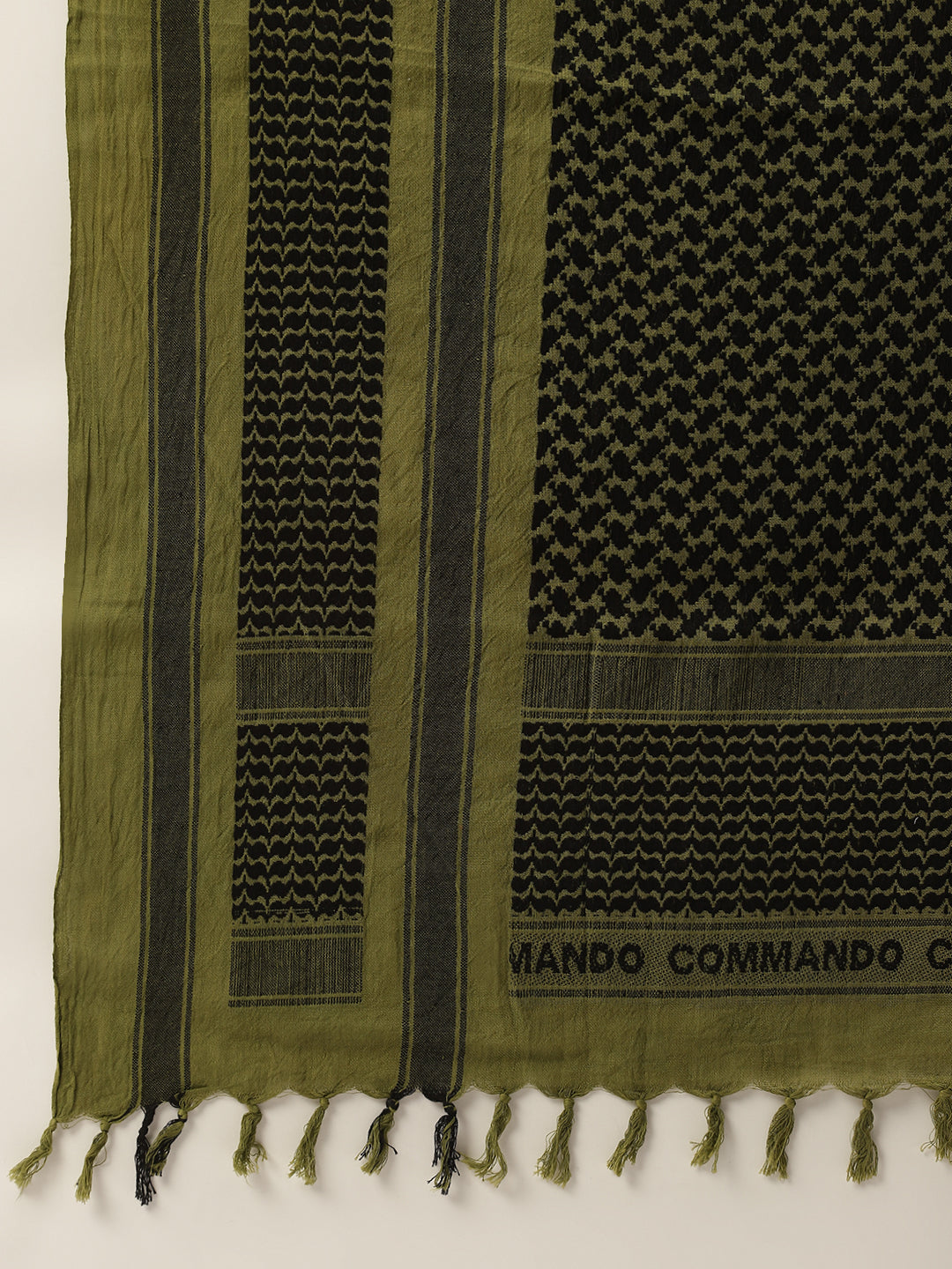Military Green Commando Pure Cotton Embroidered Men Scarf