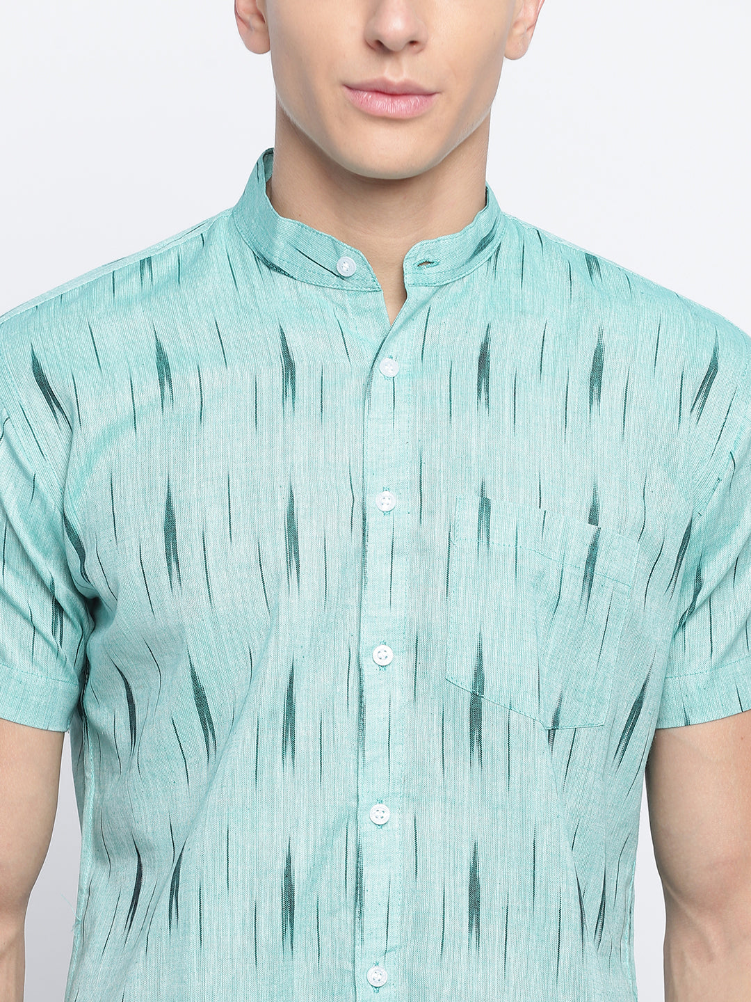 Teal Handwoven Ikat Shirt