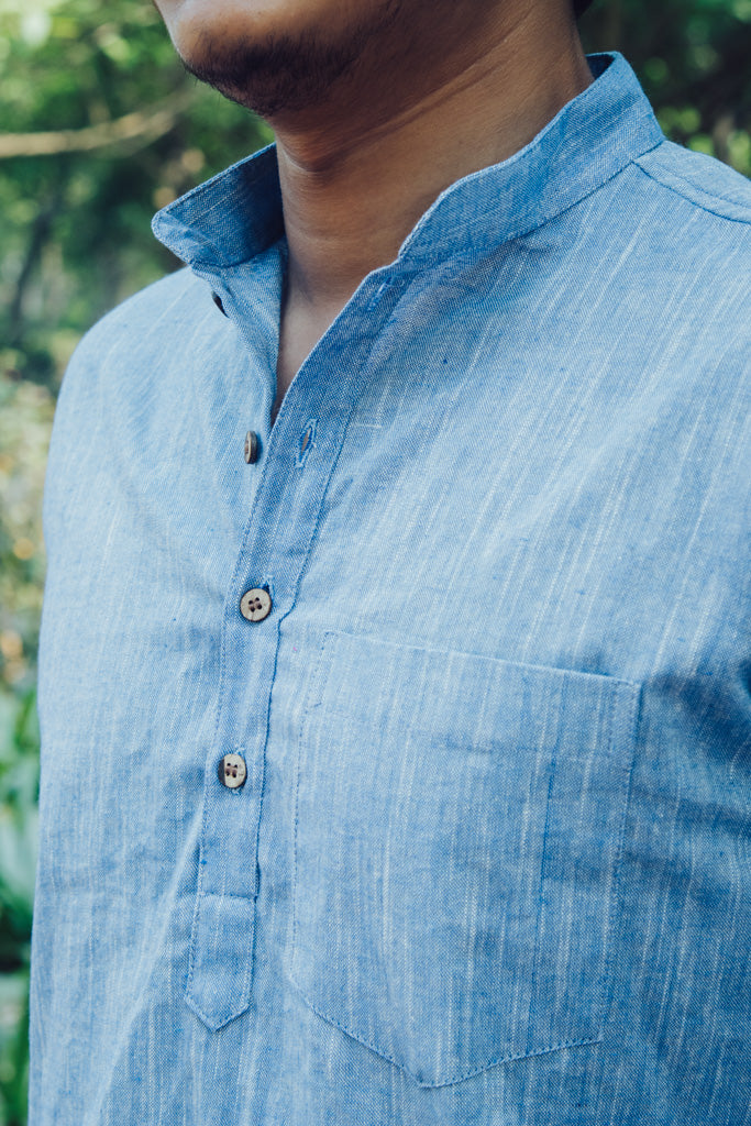 Cotton Linen Textured Short Kurta