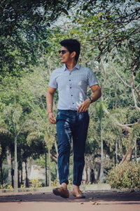 Striped Cotton Linen Slim Fit Shirt