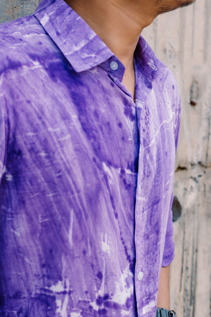 Purple Tie-Dye Premium Oversized Unisex Shirt