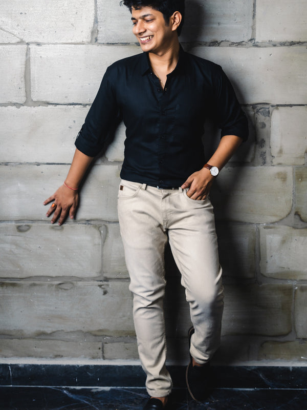Solid Rayon Slim Fit Shirt