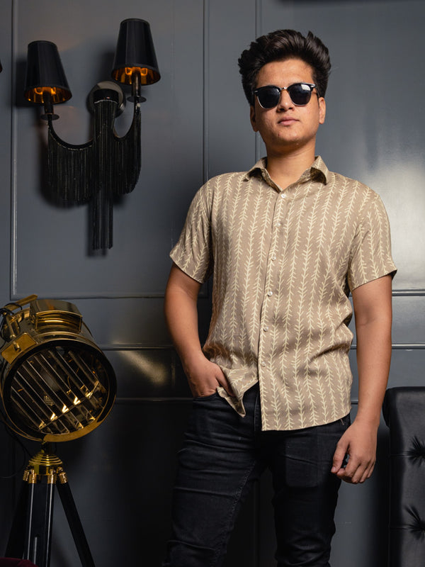 Vertical Branches Premium Rayon Slim Fit Unisex Shirt