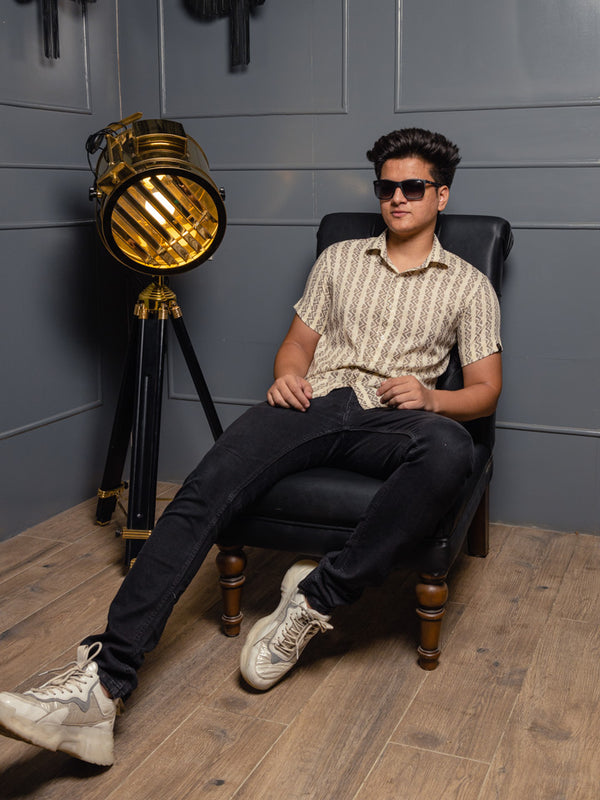 Geometrical Stripes Premium Rayon Slim Fit Unisex Shirt