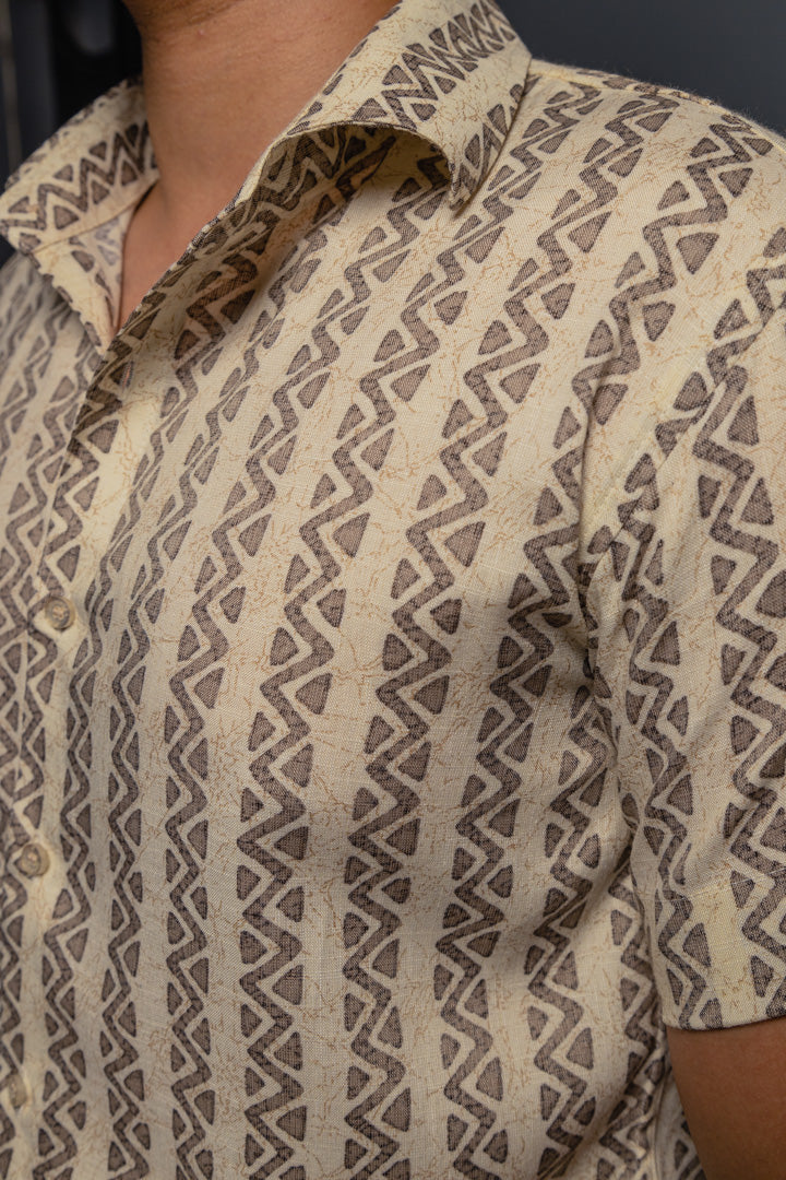 Geometrical Stripes Premium Rayon Slim Fit Unisex Shirt