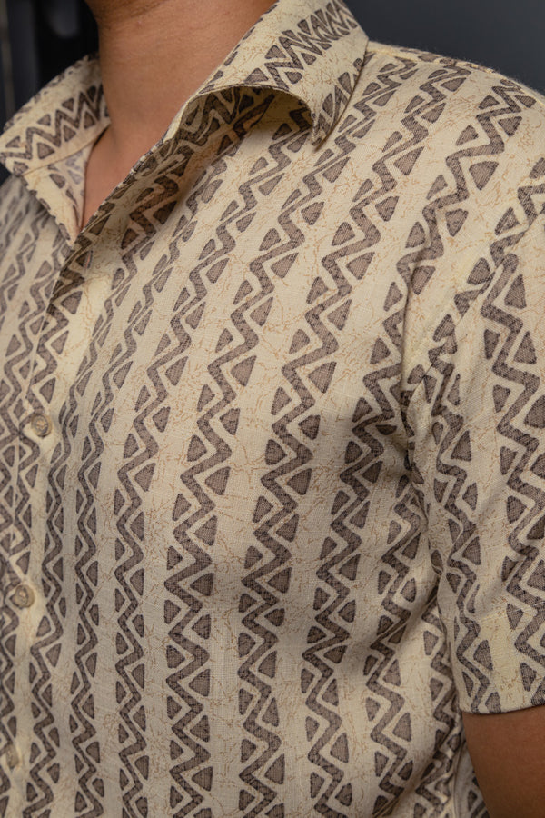 Geometrical Stripes Premium Rayon Slim Fit Unisex Shirt