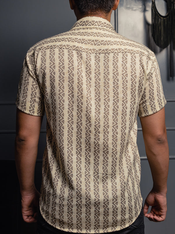Geometrical Stripes Premium Rayon Slim Fit Unisex Shirt