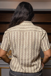 Geometrical Stripes Premium Rayon Slim Fit Unisex Shirt
