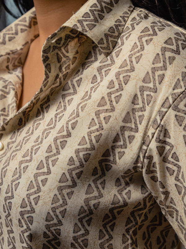 Geometrical Stripes Premium Rayon Slim Fit Unisex Shirt