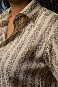 Geometrical Stripes Premium Rayon Slim Fit Unisex Shirt