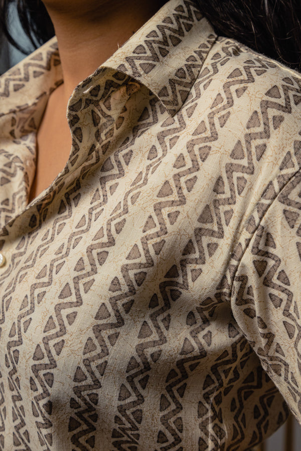Geometrical Stripes Premium Rayon Slim Fit Unisex Shirt