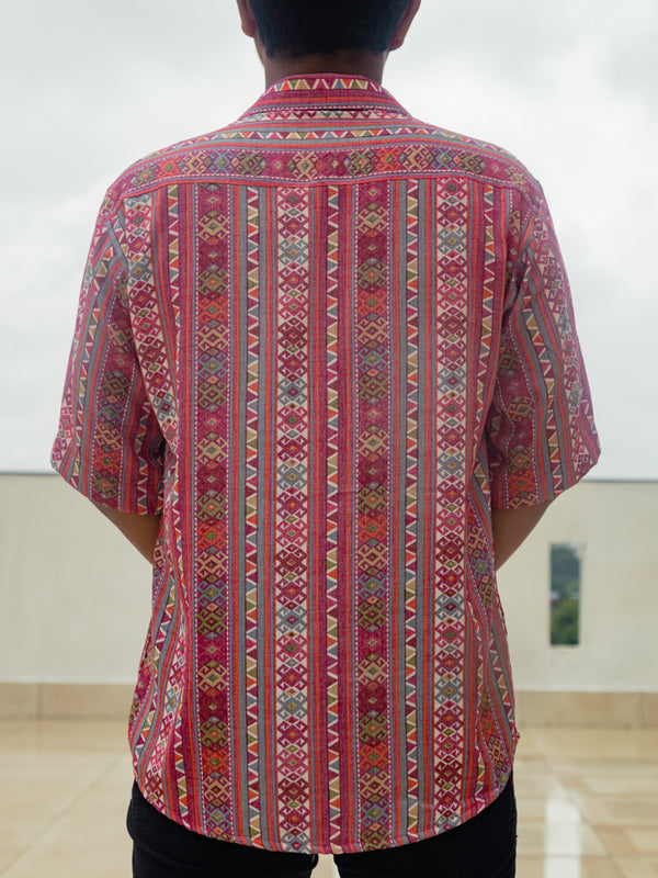 Pink Tribal Print Premium Oversized Unisex Rayon Shirt