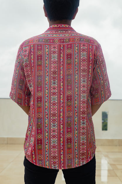 Pink Tribal Print Premium Oversized Unisex Rayon Shirt