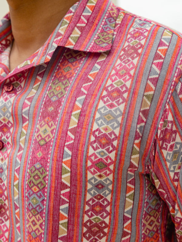 Pink Tribal Print Premium Oversized Unisex Rayon Shirt