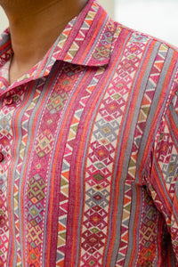 Pink Tribal Print Premium Oversized Unisex Rayon Shirt
