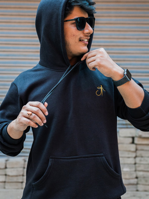 Black Pure Cotton Warm Unisex Hoodie Jogger Co-ord Set