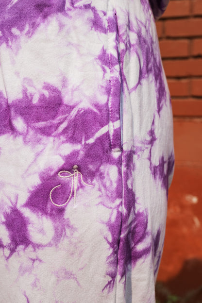 Lavender Tie Dye Pure Cotton Warm Unisex Hoodie & Jogger Co-ord Set