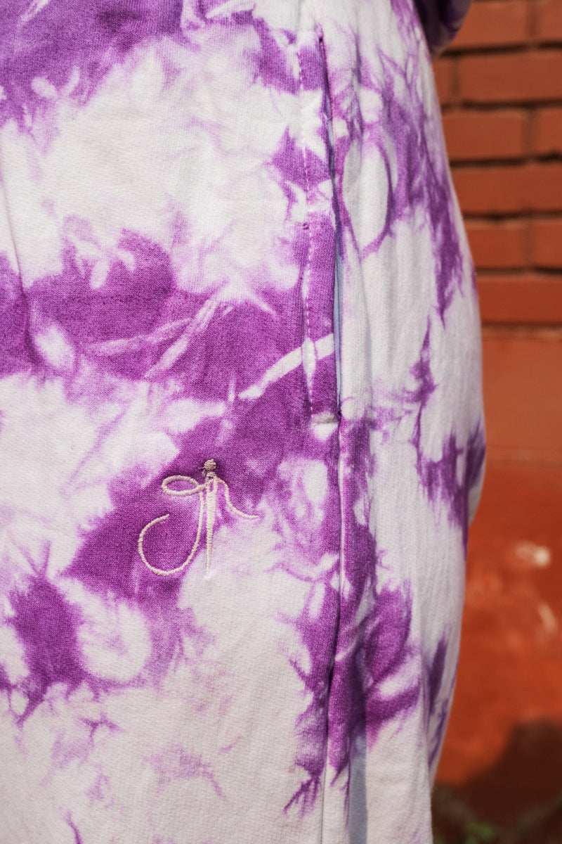 Lavender Tie Dye Pure Cotton Warm Unisex Hoodie & Jogger Co-ord Set