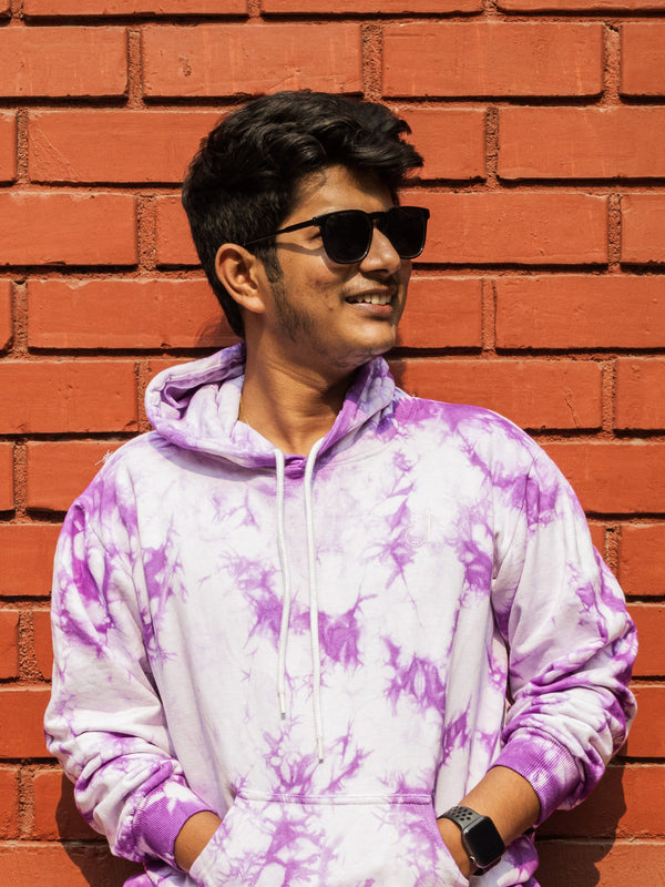 Lavender Tie Dye Pure Cotton Warm Unisex Hoodie