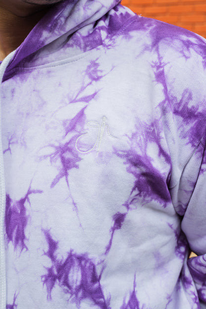 Lavender Tie Dye Pure Cotton Warm Unisex Hoodie & Jogger Co-ord Set