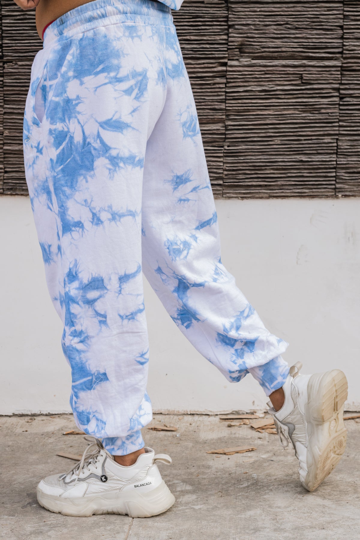 Baby Blue Tie Dye Pure Cotton Warm Unisex Hoodie & Jogger Co-ord Set