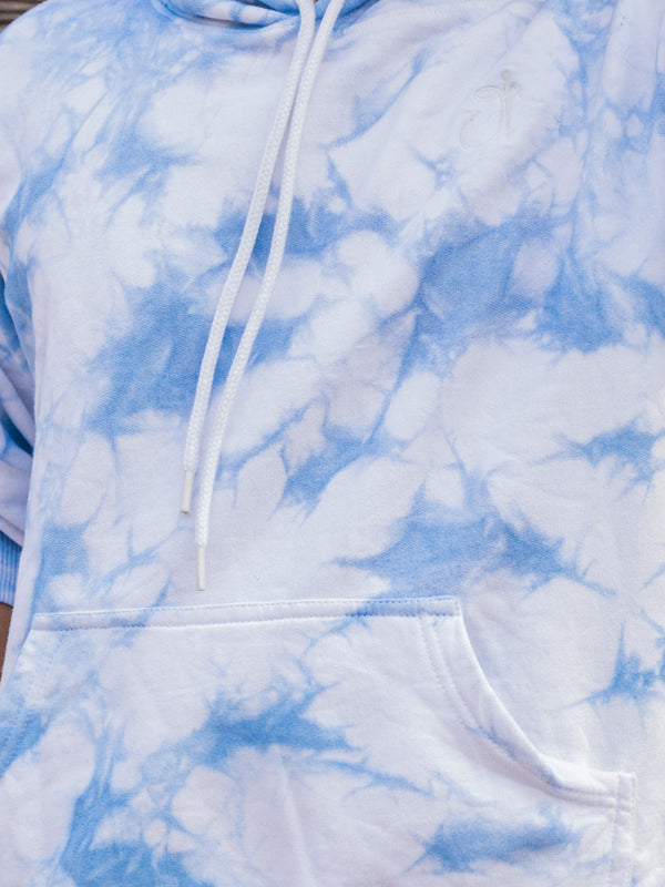 Baby Blue Tie Dye Pure Cotton Warm Unisex Hoodie