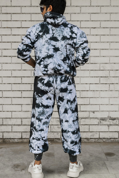 Black Tie Dye Pure Cotton Warm Unisex Hoodie & Jogger Co-ord Set