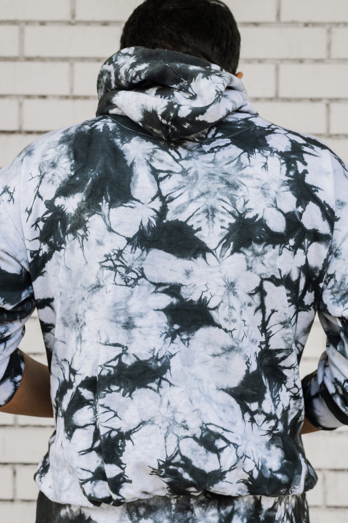 Black Tie Dye Pure Cotton Warm Unisex Hoodie