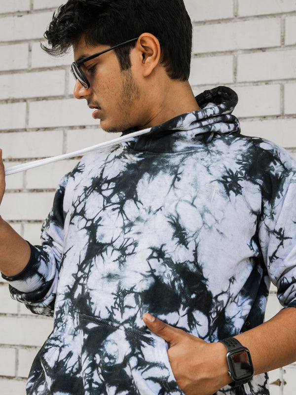 Black Tie Dye Pure Cotton Warm Unisex Hoodie & Jogger Co-ord Set