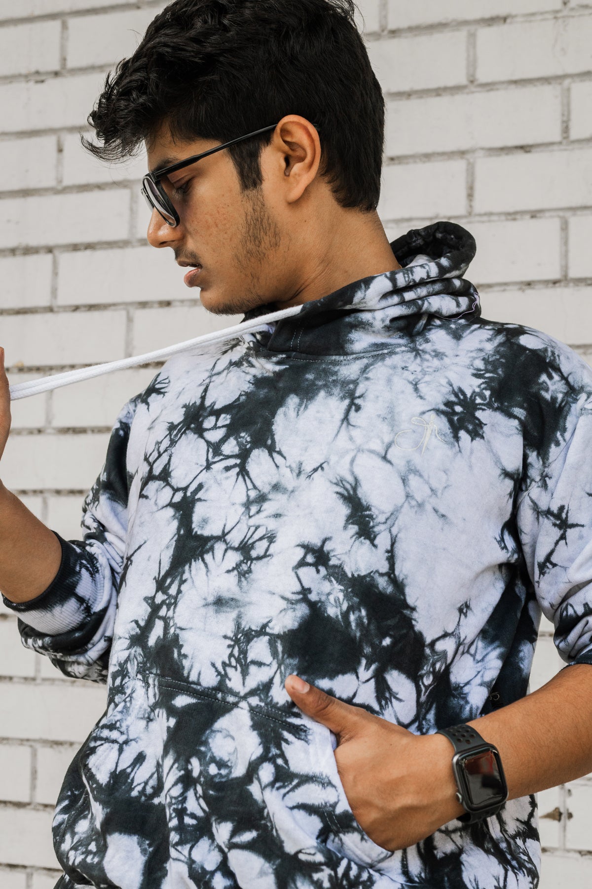 Black Tie Dye Pure Cotton Warm Unisex Hoodie & Jogger Co-ord Set