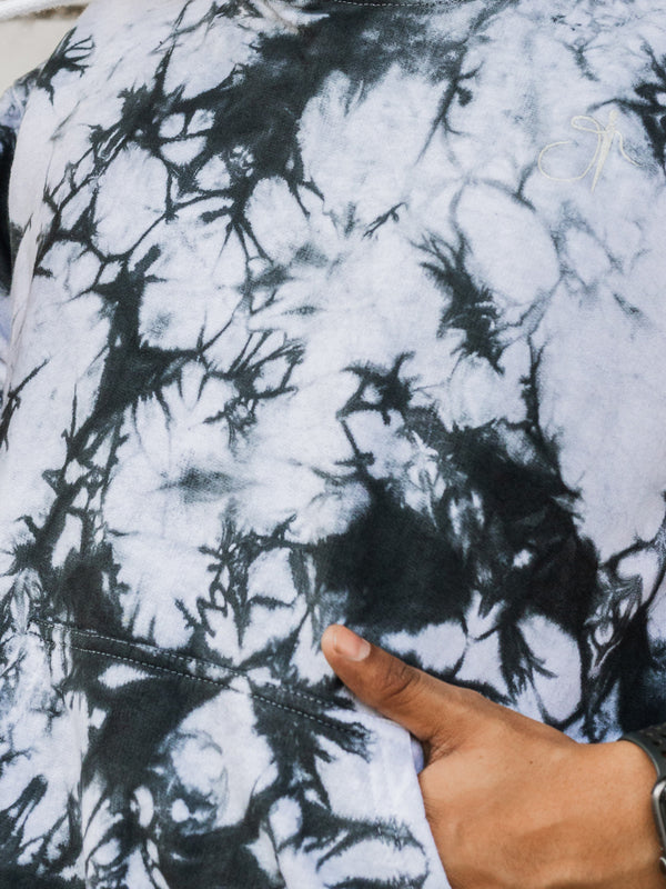Black Tie Dye Pure Cotton Warm Unisex Hoodie