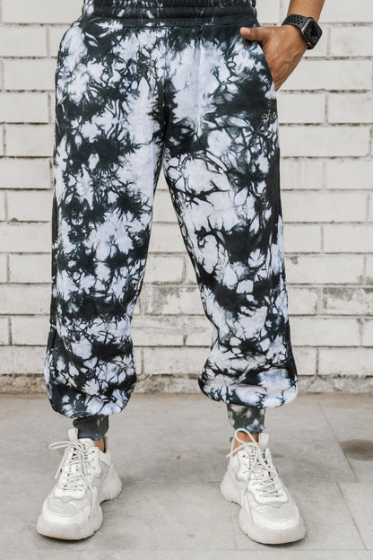 Black Tie Dye Pure Cotton Warm Unisex Hoodie & Jogger Co-ord Set