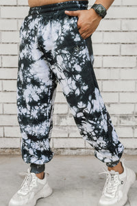 Black Tie Dye Pure Cotton Warm Unisex Hoodie & Jogger Co-ord Set
