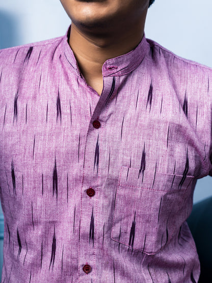 Dark Pink Handwoven Ikat Shirt
