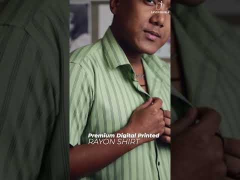 Green Stripes Premium Rayon Slim Fit Shirt